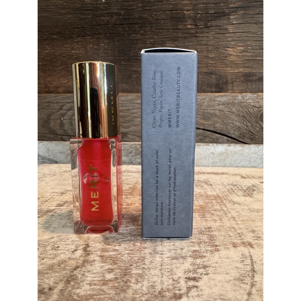 MERIT Shade‎ Slick Tinted Lip Oil Les Deux NEW | Clean Beauty | $24 - Picture 6 of 6